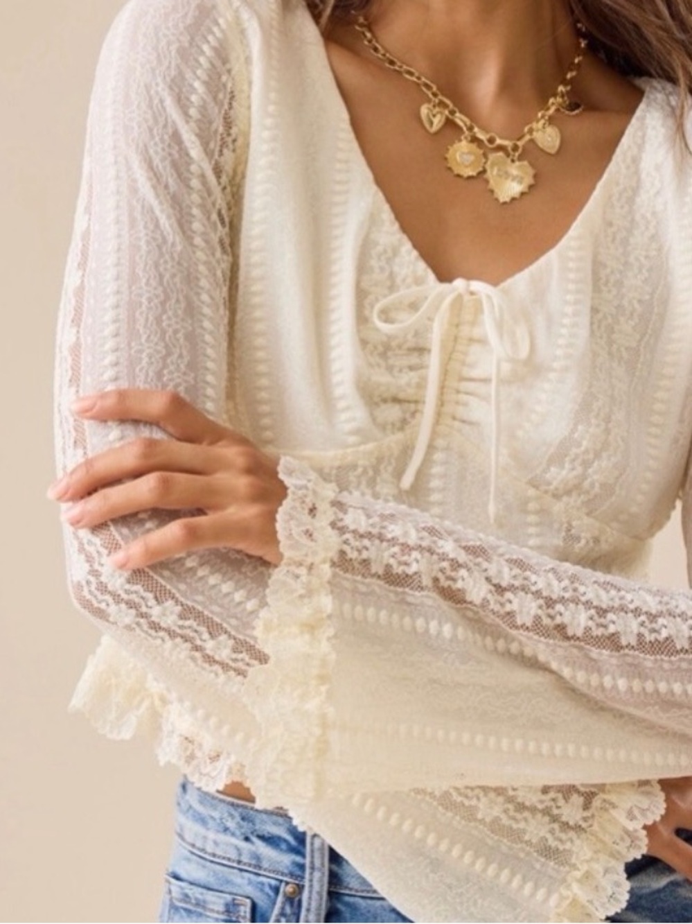 Altar'd State Boston Bell Sleeve Lace Top